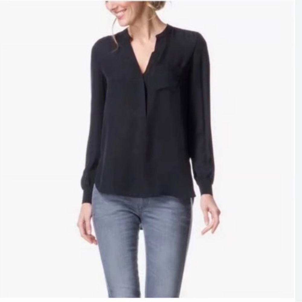 Vince Silk Classic Black Long Sleeve Top